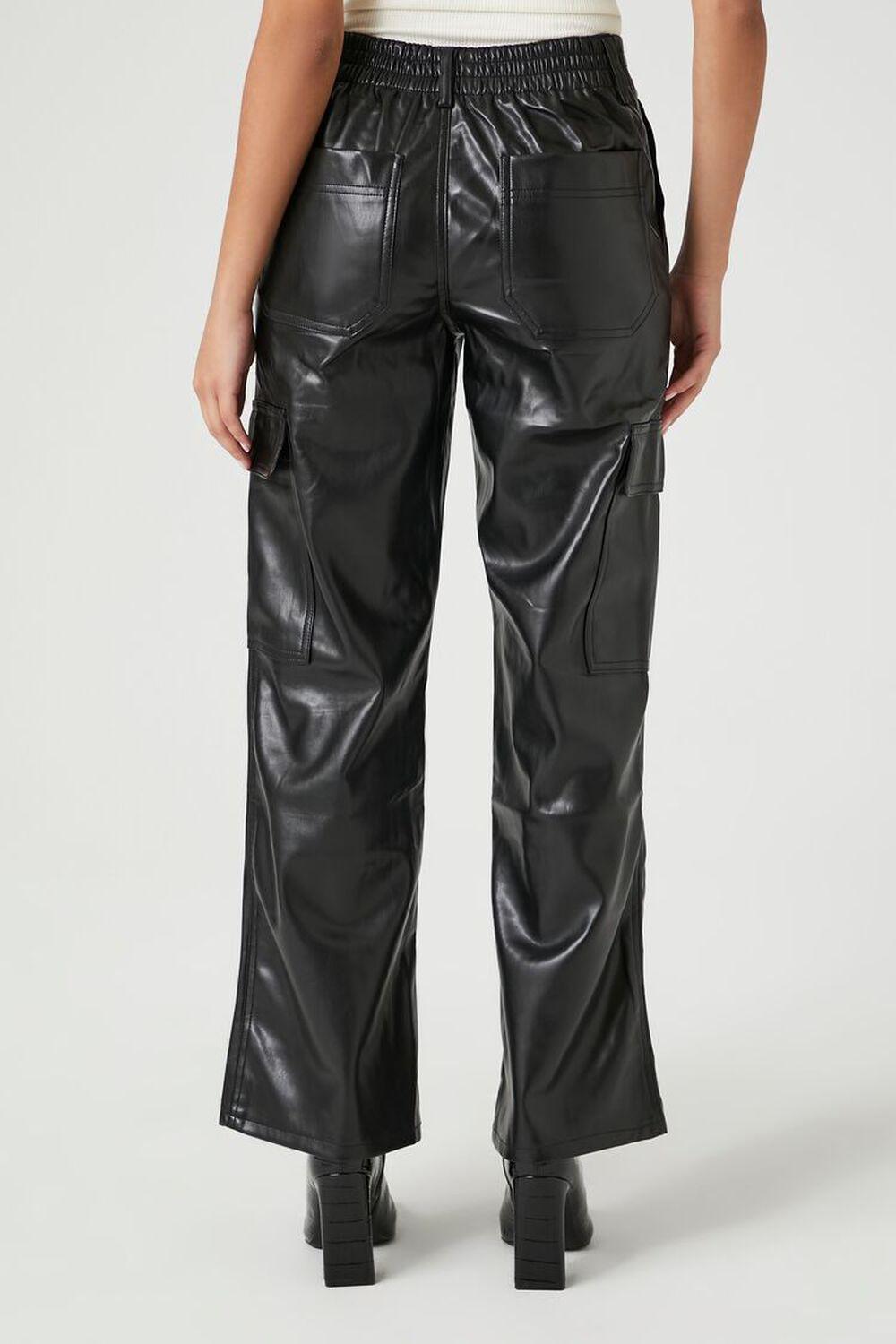 Faux Leather Straight Cargo Pants | Forever 21 Product Image