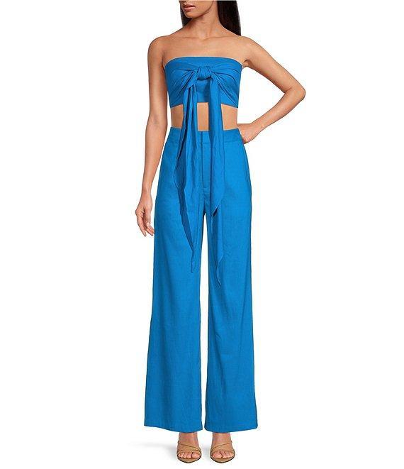 Gianni Bini Brea Linen Halter Neck Sleeveless Coordinating Blouse Product Image