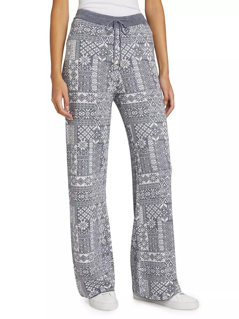 Patchwork Jacquard Knit Pants Product Image