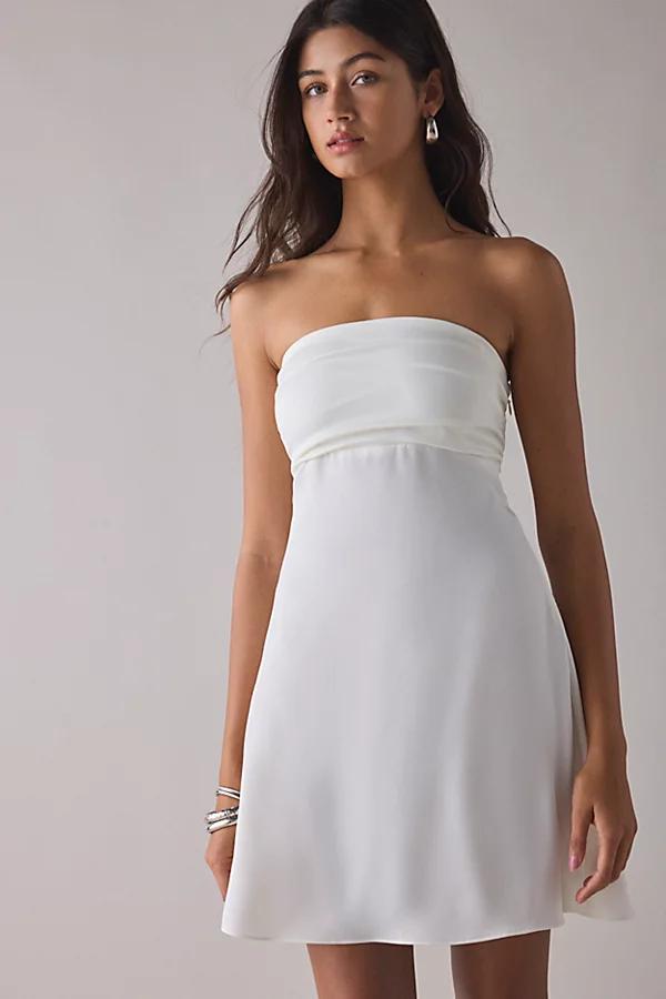 Urban Outfitters UO Laura Satin Tie-Back Bow Strapless Mini Dress Womens at Urban Outfitters Product Image