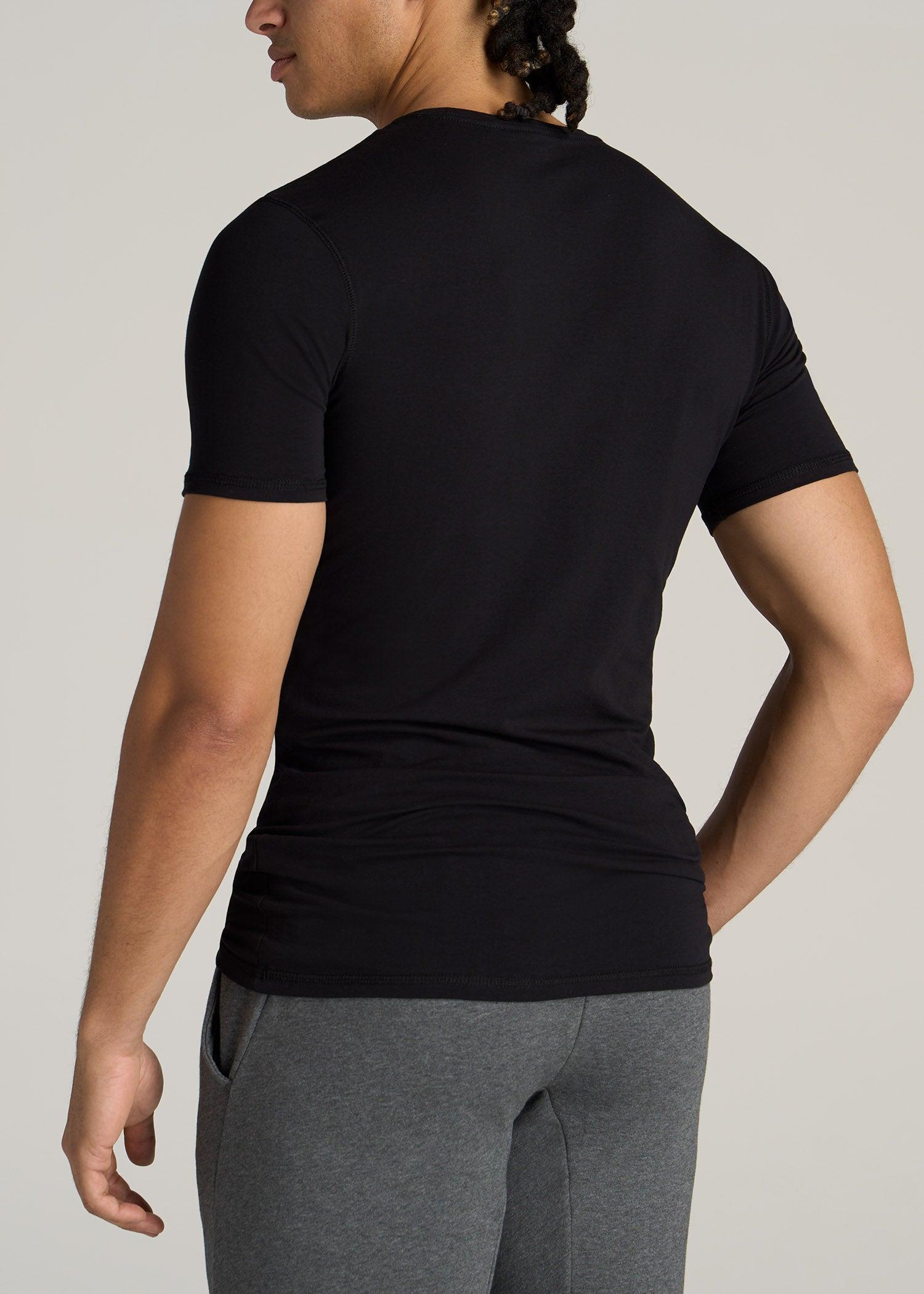 The Essential SLIM-FIT Crewneck Tee for Tall Men in Black Product Image