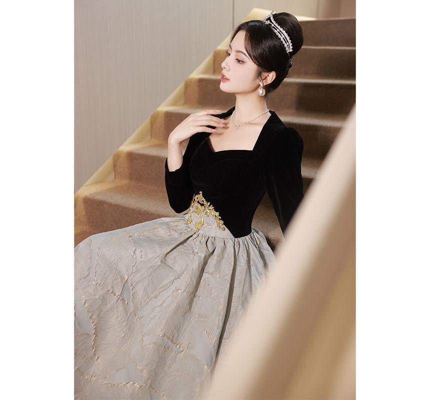 Embroidered Evening Gown Dress Product Image