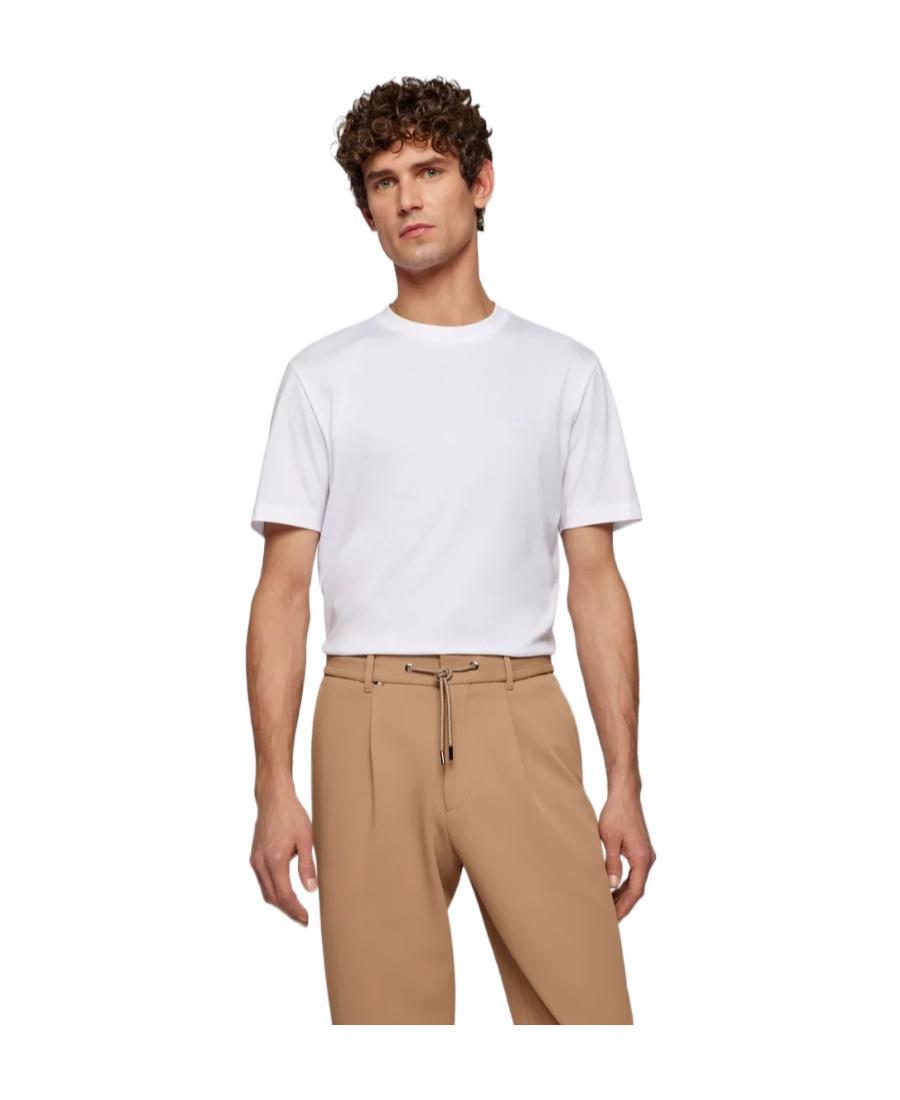 HUGO BOSS Logo-print Cotton T-shirt In White Product Image