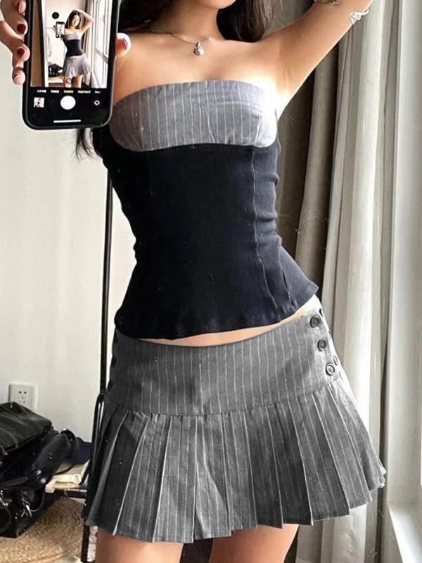 Bow Tie Design With Double Layer Lace Splicing Mini Skirts Product Image
