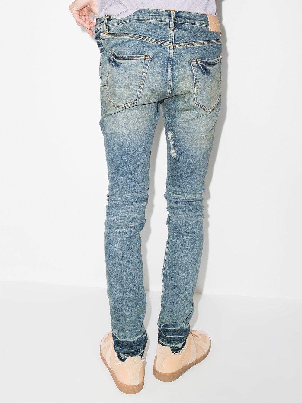 P001 Vintage distressed-finish skinny jeans Product Image