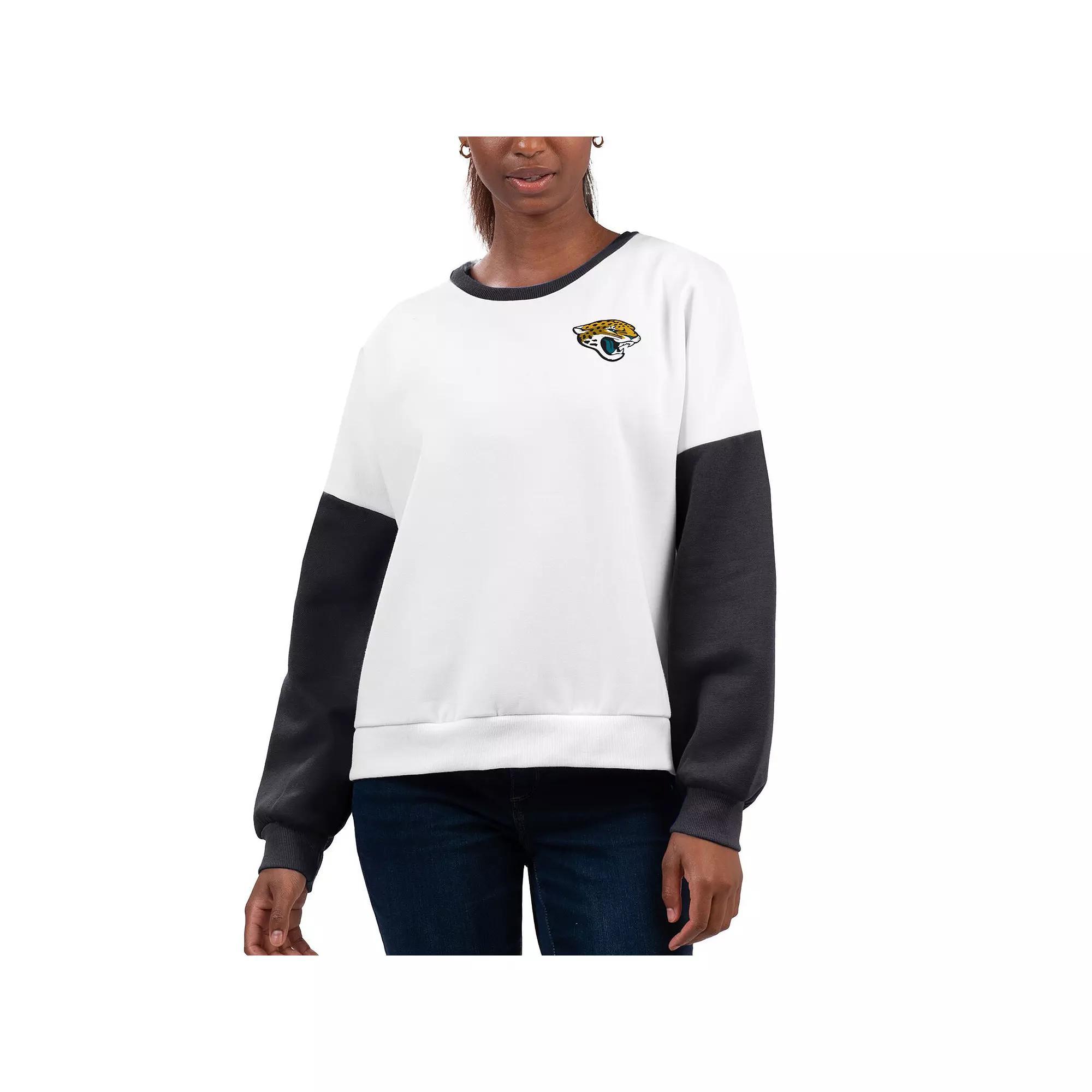 Women's G-III 4Her by Carl Banks White Jacksonville Jaguars A-Game Pullover Sweatshirt, Size: 2XL Product Image