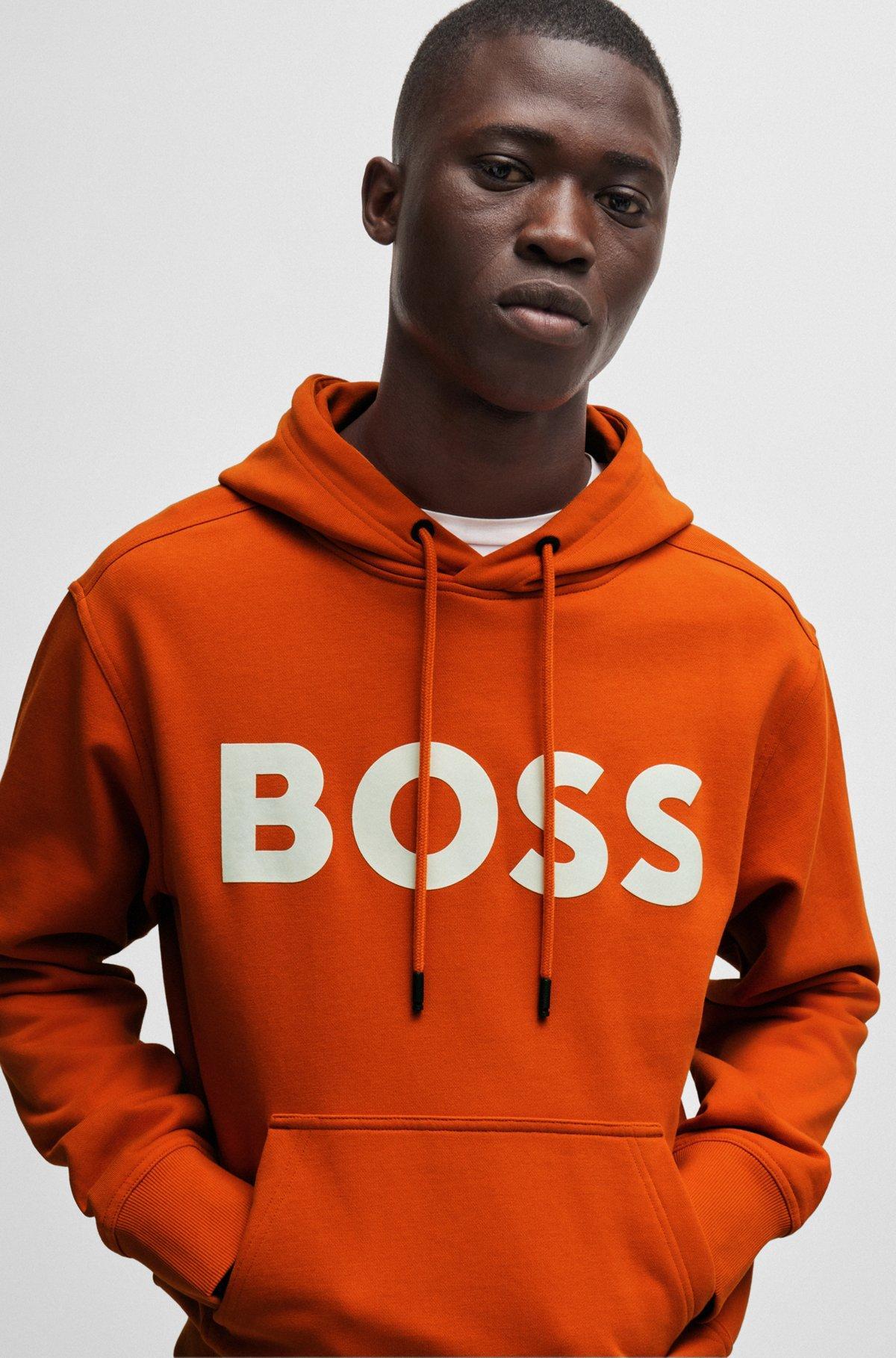 Relaxed-fit hoodie in cotton terry with large logo Product Image
