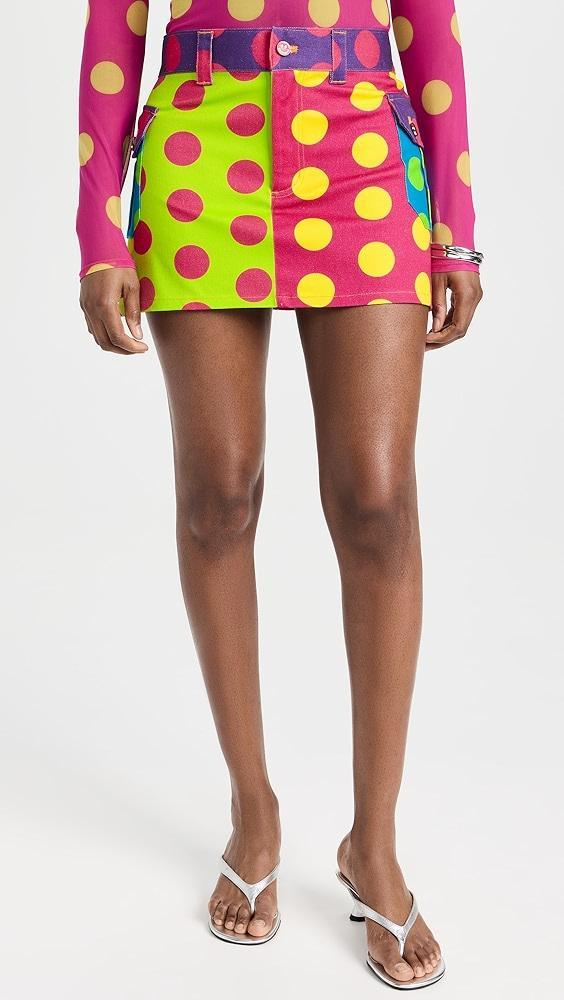 BruceGlen High Waist Dot Cargo Mini Skirt | Shopbop Product Image