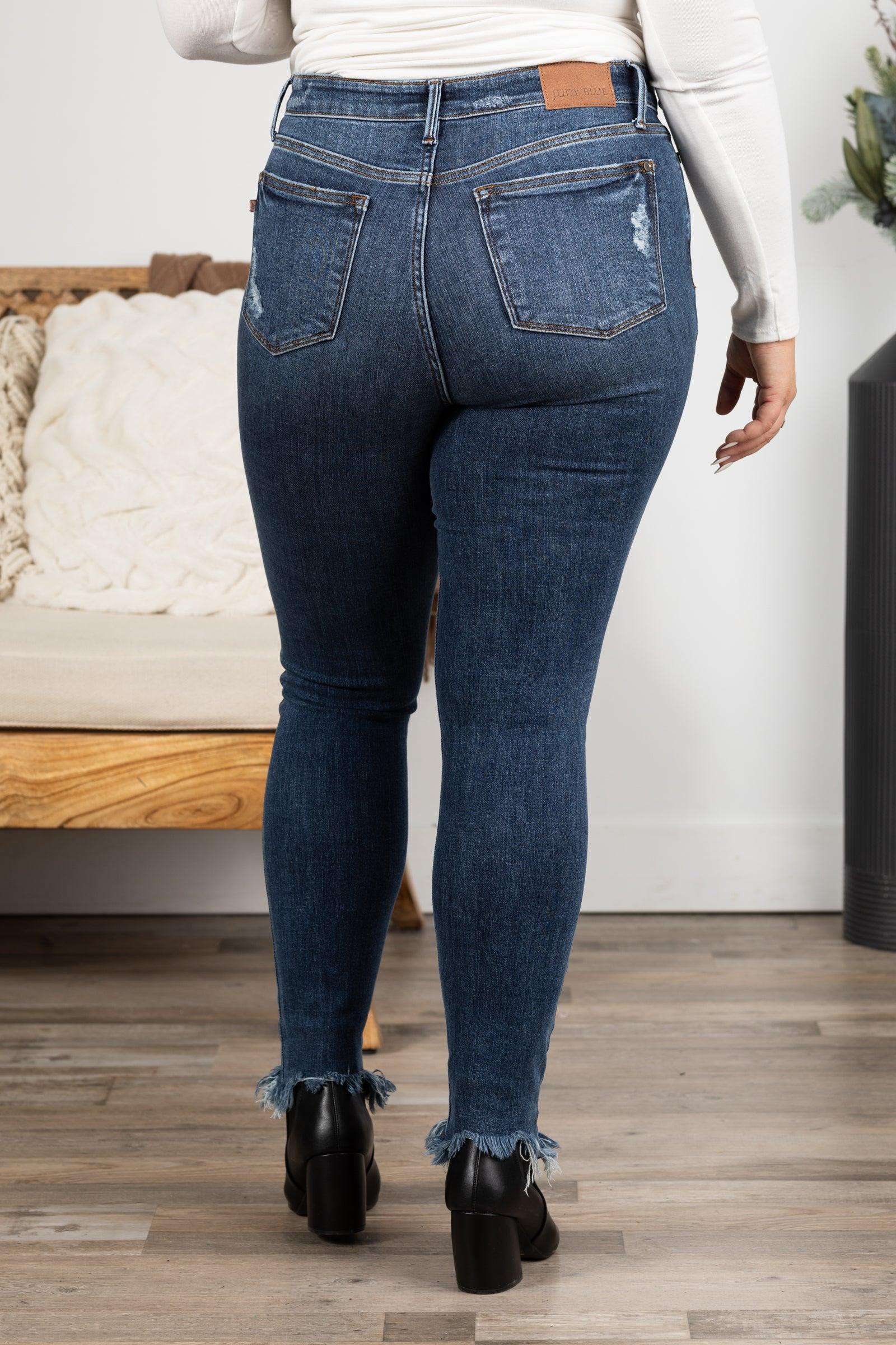 Judy Blue Skinny Shark Bit Hem Jean Product Image