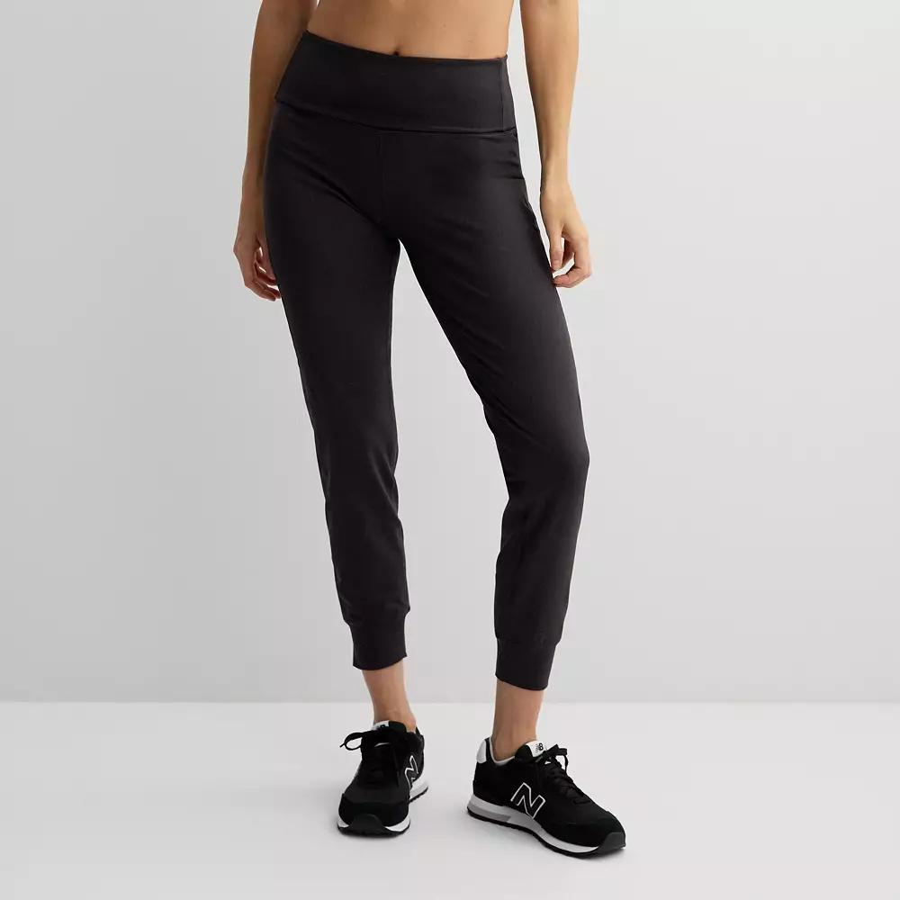 Women's Tek Gear® Essential Soft Fold Over Jogger Pants, Size: XS, Birk Brown Product Image