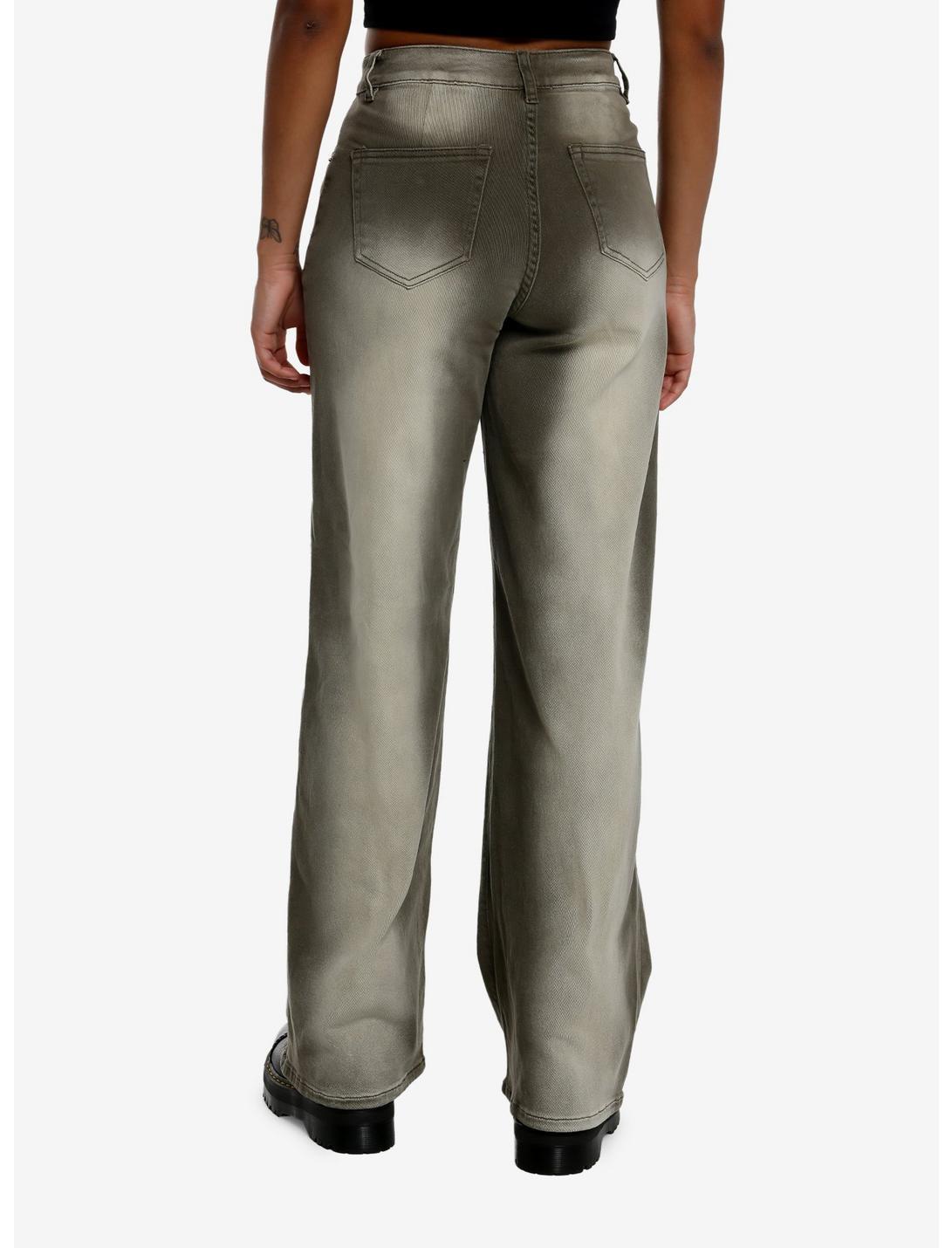 Grey Vintage Wash Wide Leg Jeans Product Image