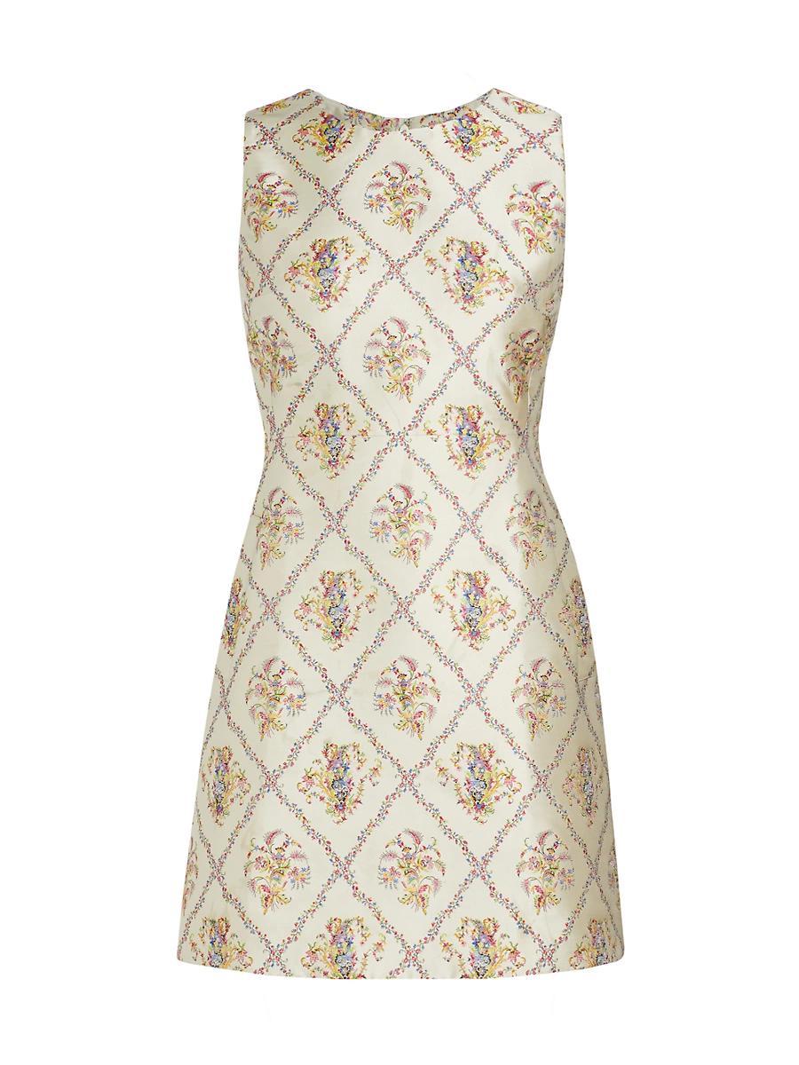 Womens Garden Party Jacquard A-Line Minidress Product Image