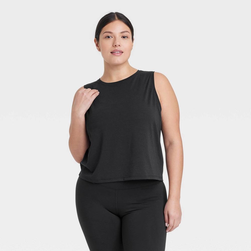 Women's Beyond Ease Muscle Tank Top - All In Motion™ Black S: Recycled Polyester, Moisture Wicking, Quick Dry, Loose Fit Product Image