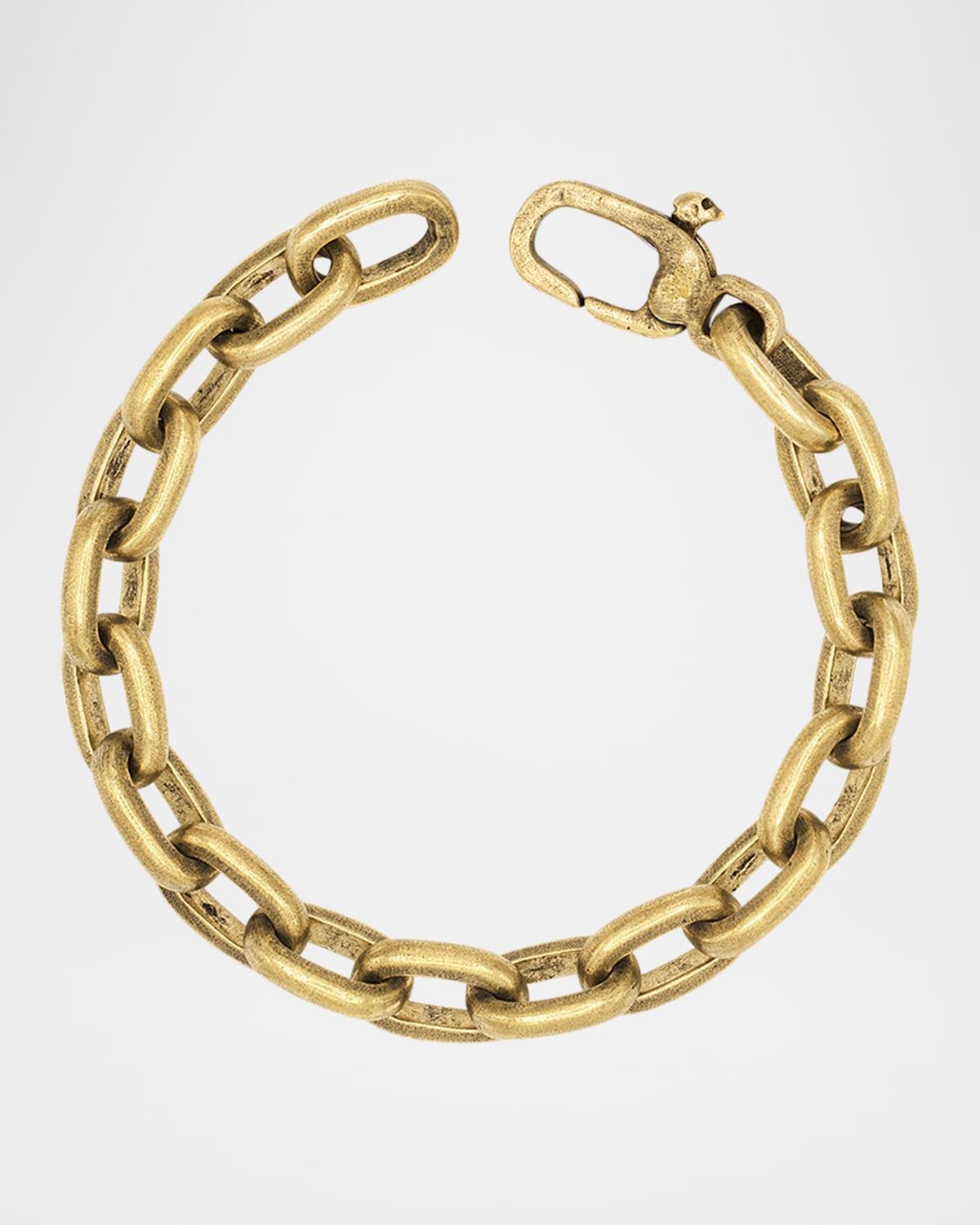 Mens Distressed Brass Link Bracelet, 8L Product Image