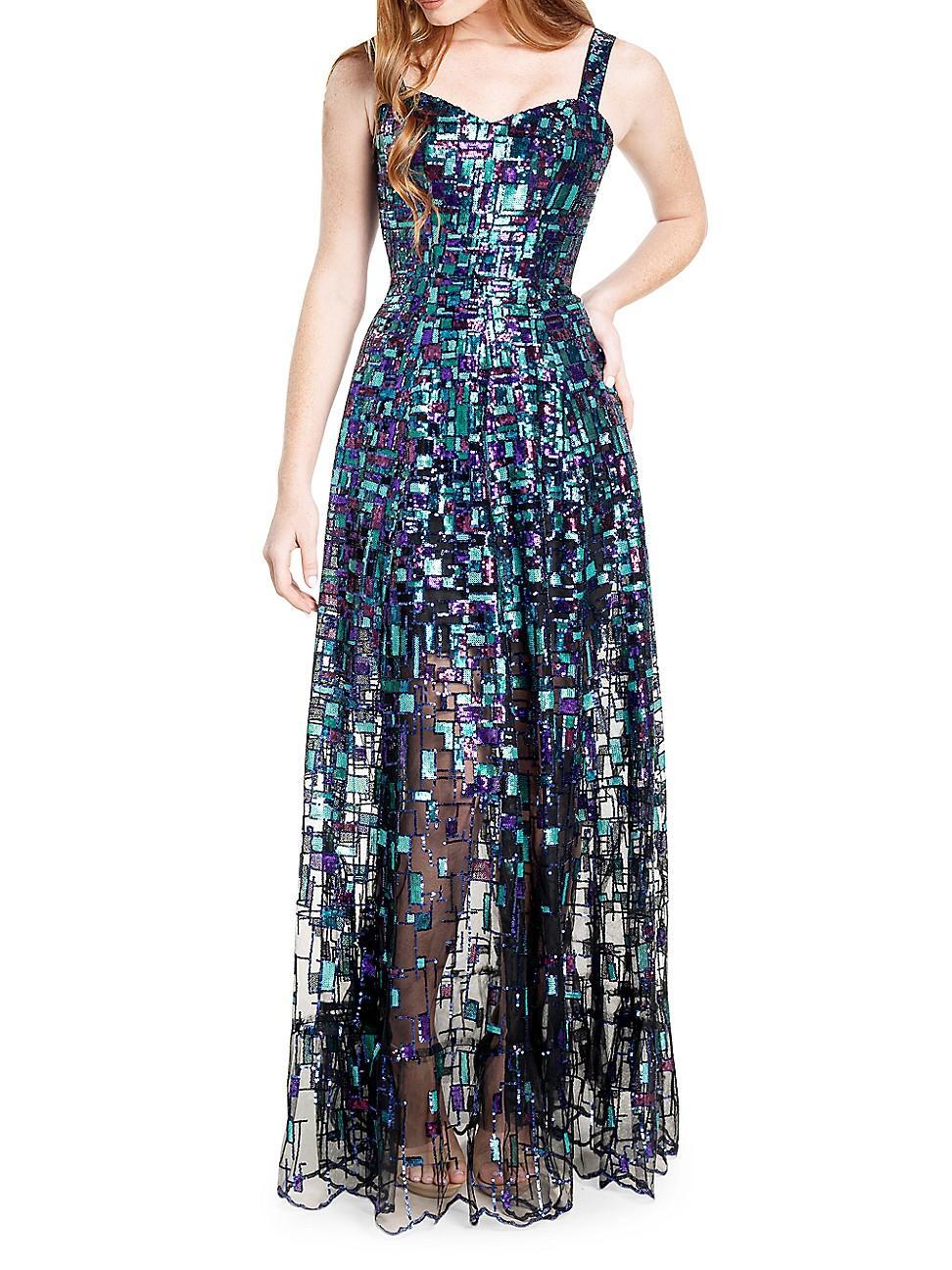 Womens Anabel Sequin Fit & Flare Gown Product Image