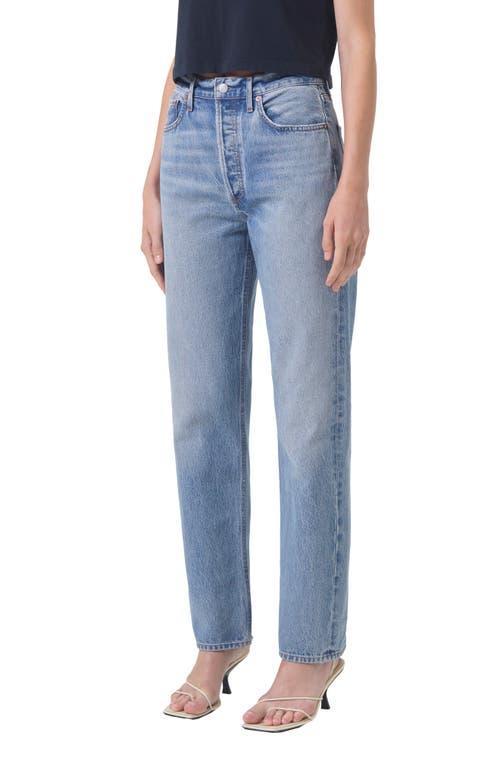 AGOLDE 90's Pinch Waist Straight in Blue. - size 26 (also in 23, 24, 25, 27, 28, 29, 30, 31, 32, 33, 34) Product Image