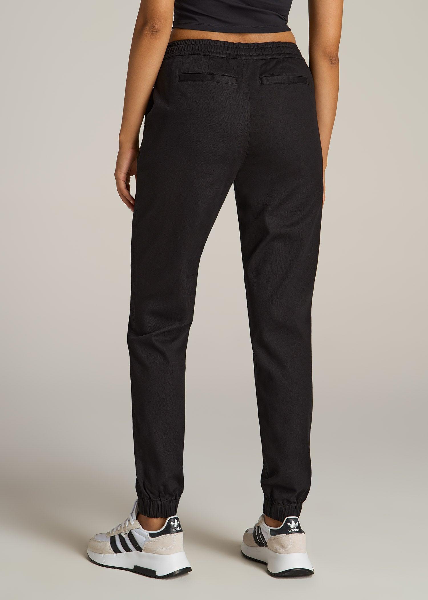 Twill Jogger Pants for Tall Women in Black Product Image