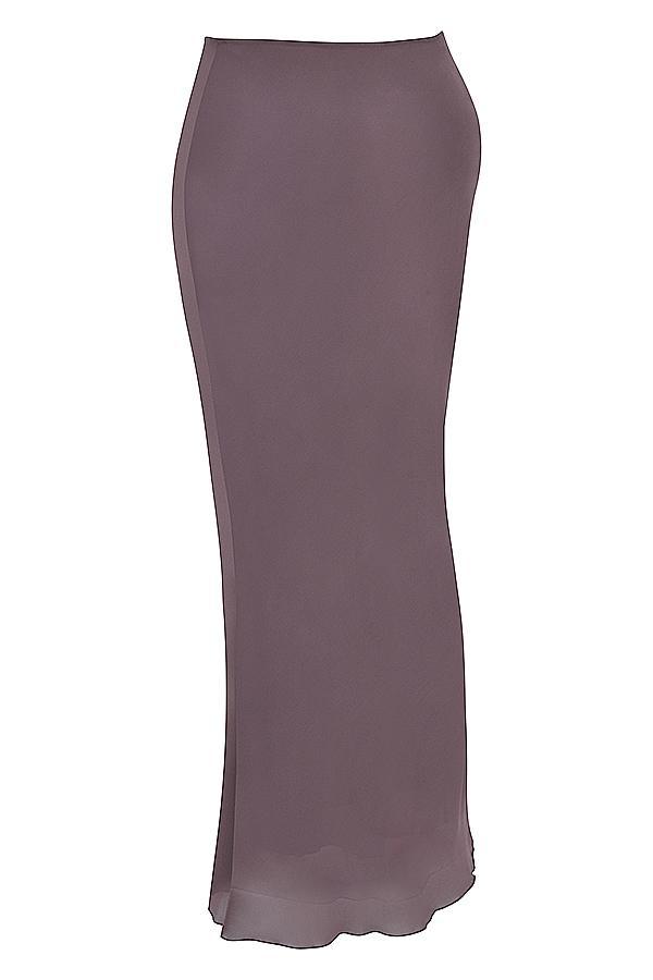 Dyana  dark mauve bias cut maxi skirt Product Image