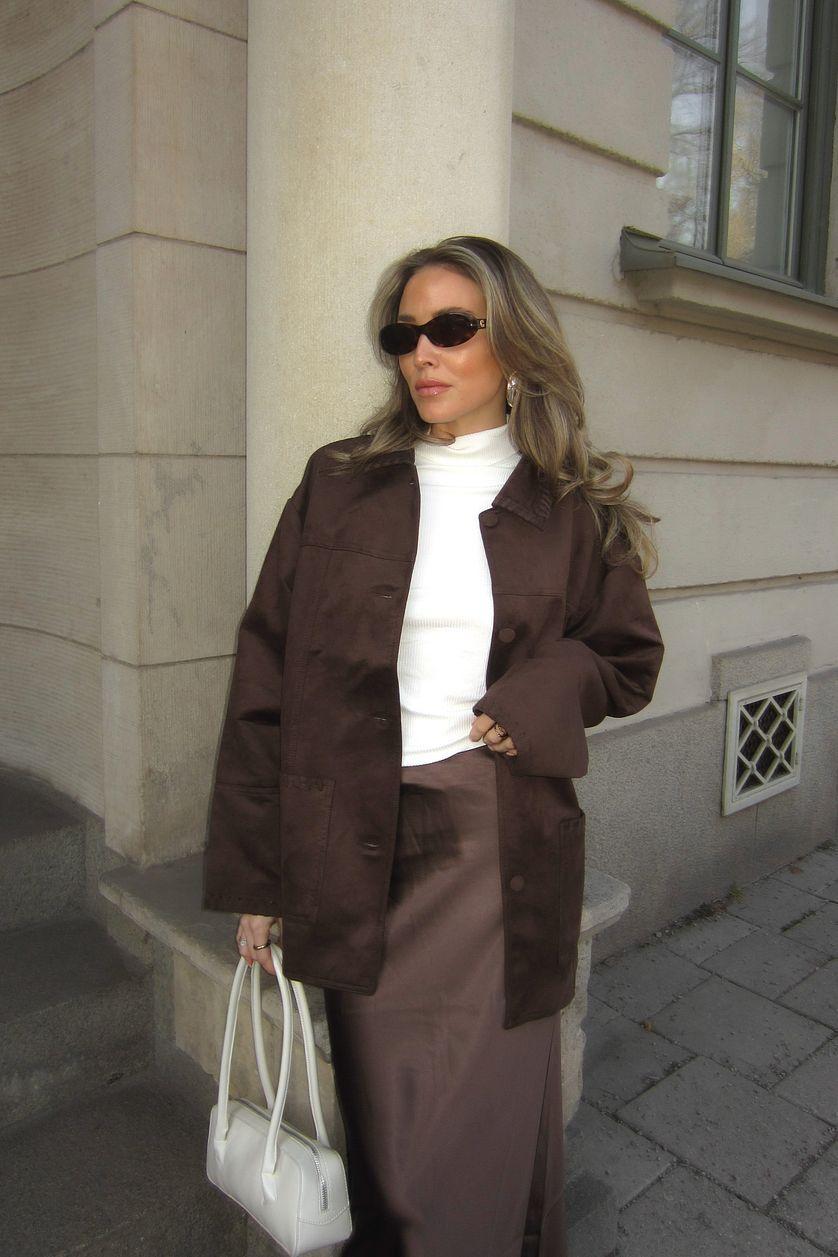 Faux Suede Seam Detail Jacket Product Image