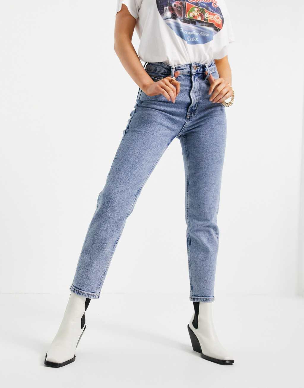 Stradivarius Petite slim mom jean with stretch Product Image