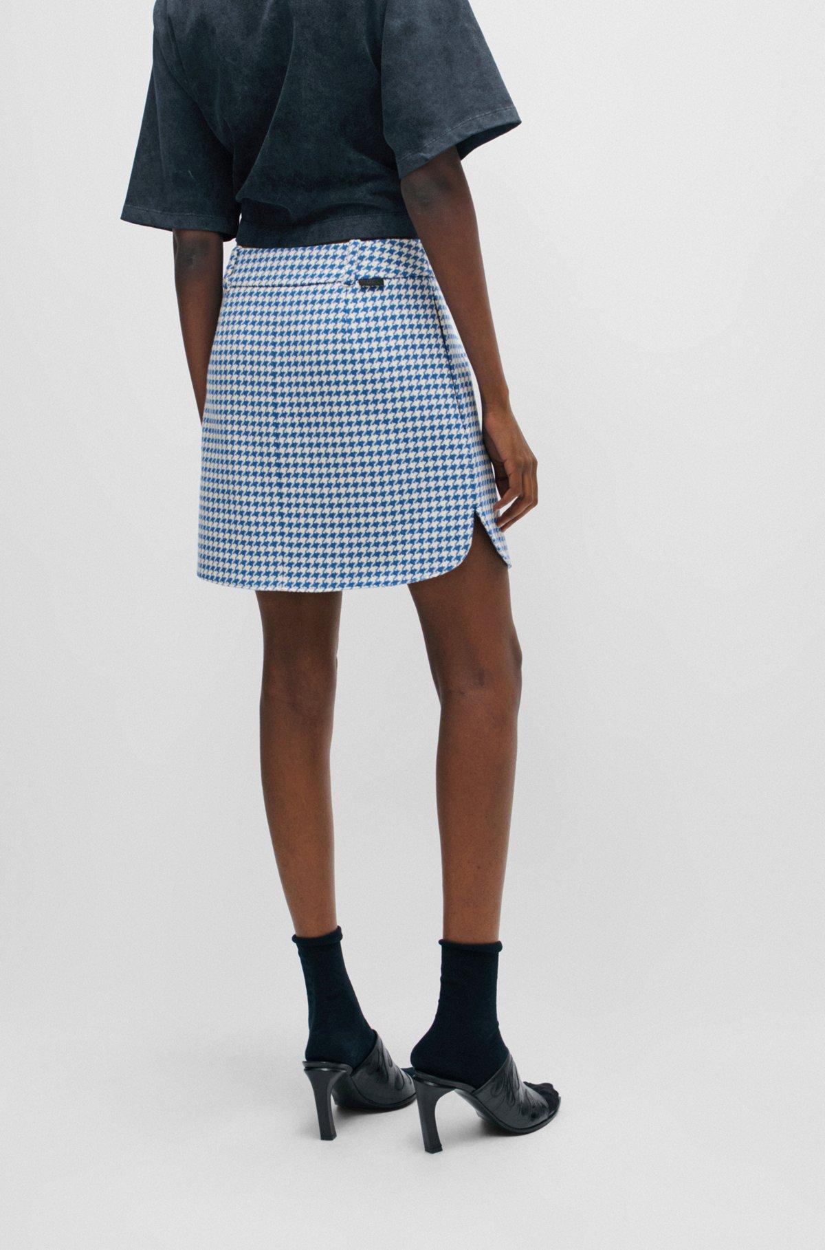 Houndstooth mini skirt in a cotton blend Product Image