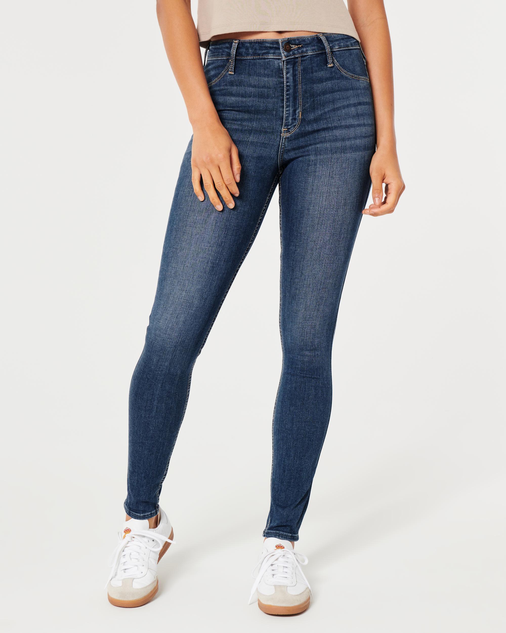High-Rise Medium Wash Jean Leggings Product Image