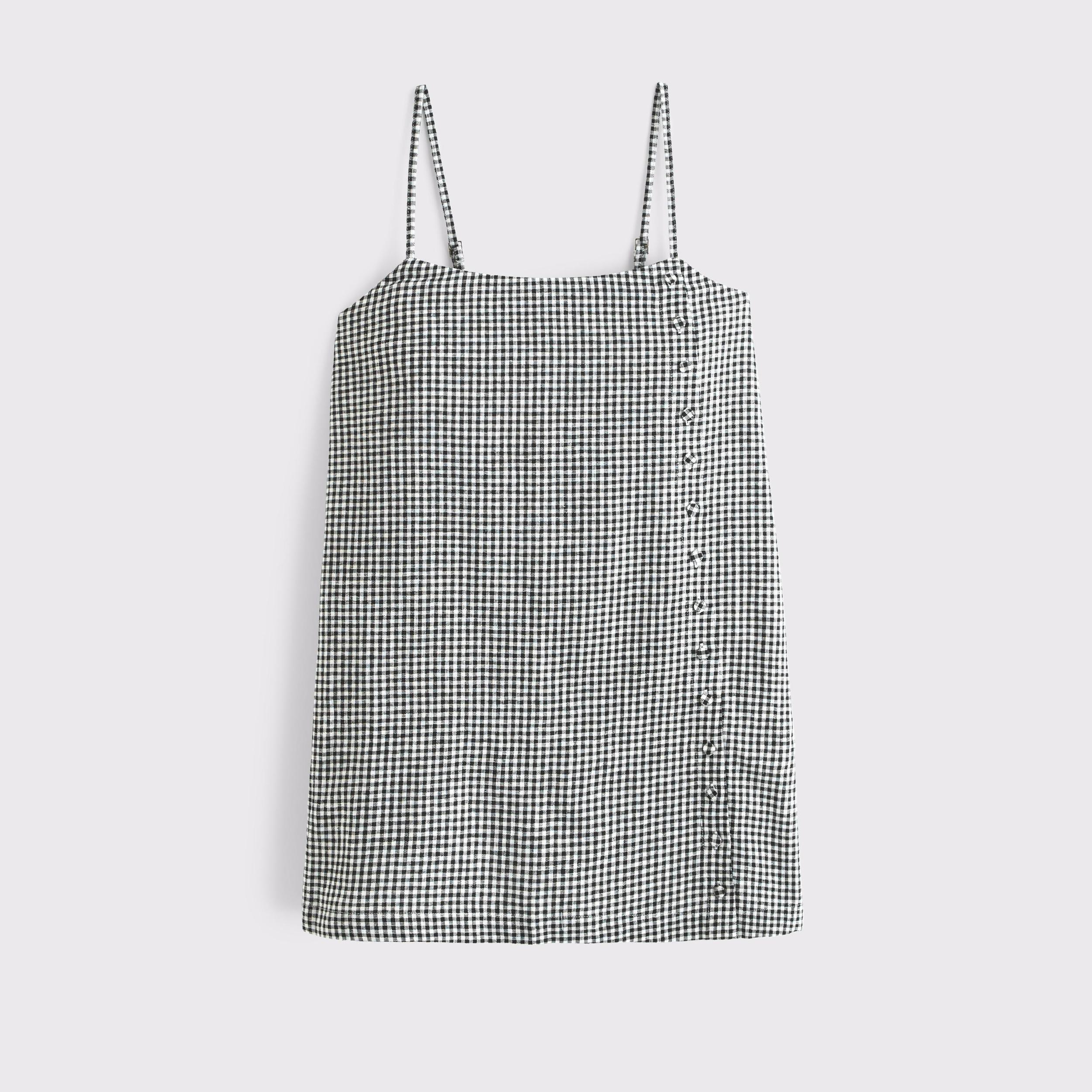 Linen-Blend Button Skort Product Image