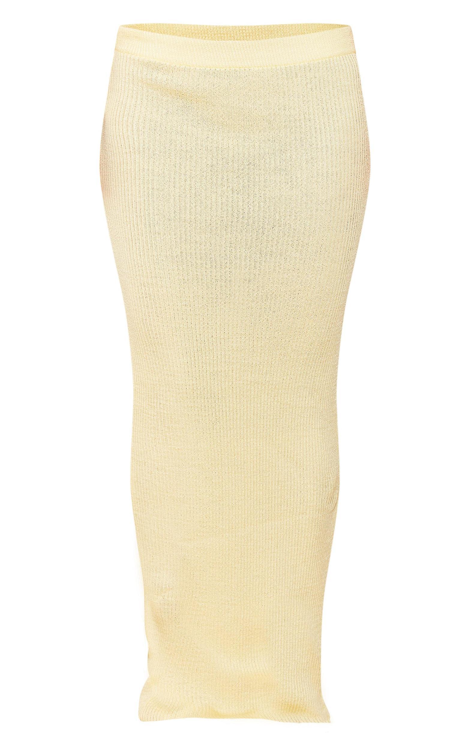 Petite Lemon Filigree Knit Maxi Skirt Product Image
