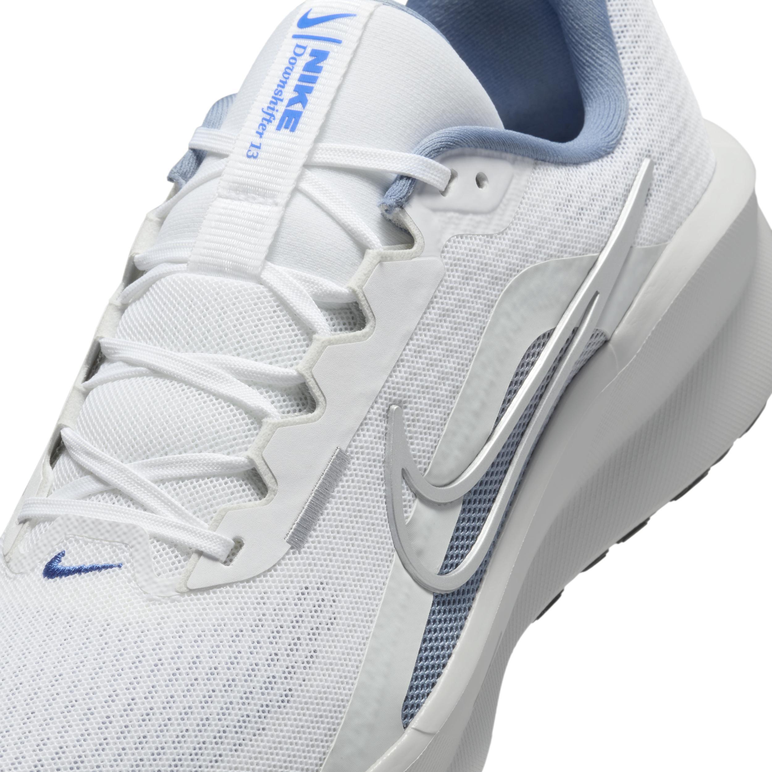 Nike Downshifter 13 Men's Road Running Shoes, Size: 15, White Grey Silver Product Image