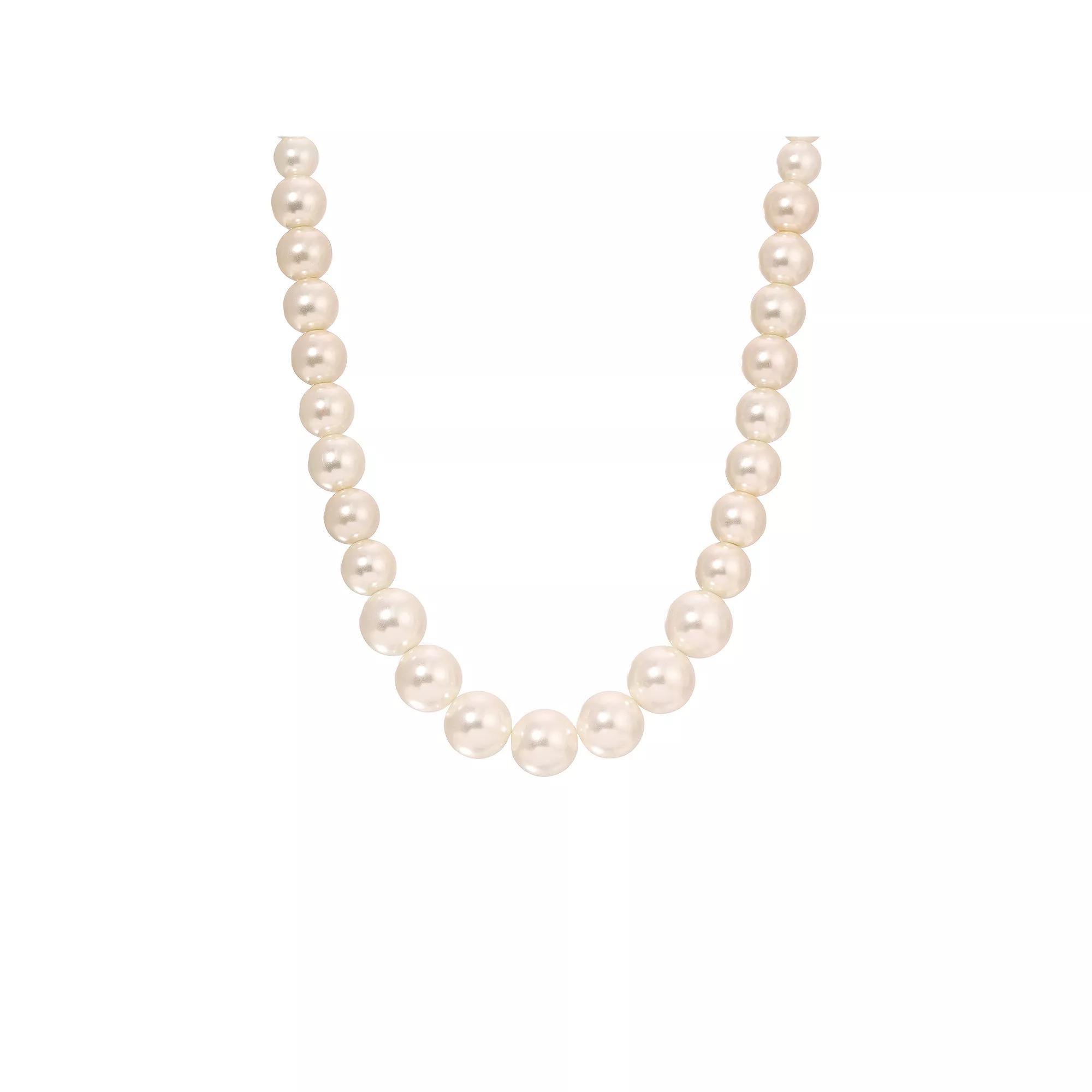 1928 Graduated Simulated Pearl Strand Necklace, Womens, White Product Image