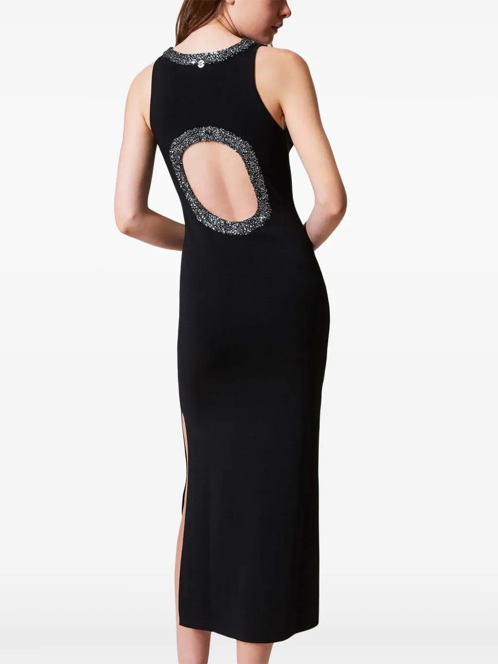 sequin-embellished knitted dress Product Image