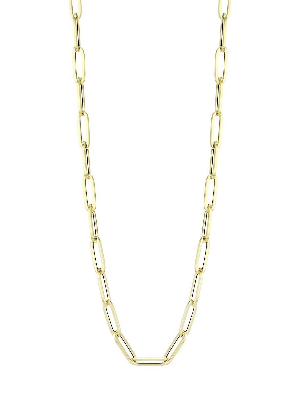 Womens 14K Yellow Gold Paper Clip Chain Necklace Product Image