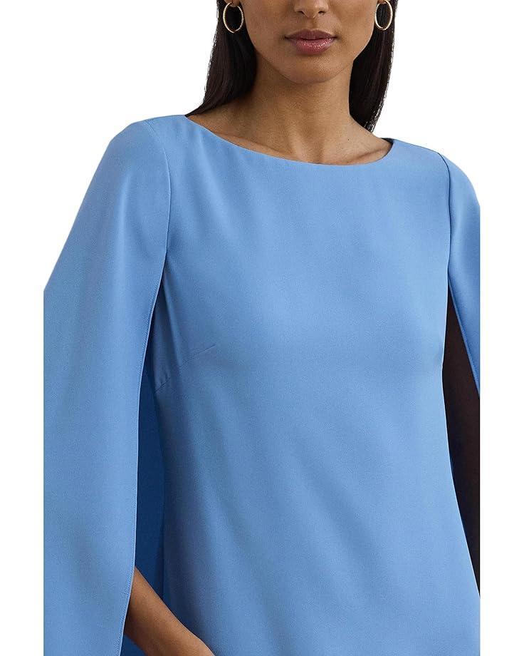Sleeveless Stretch Crepe Jumpsuit with Chiffon Overlay Product Image