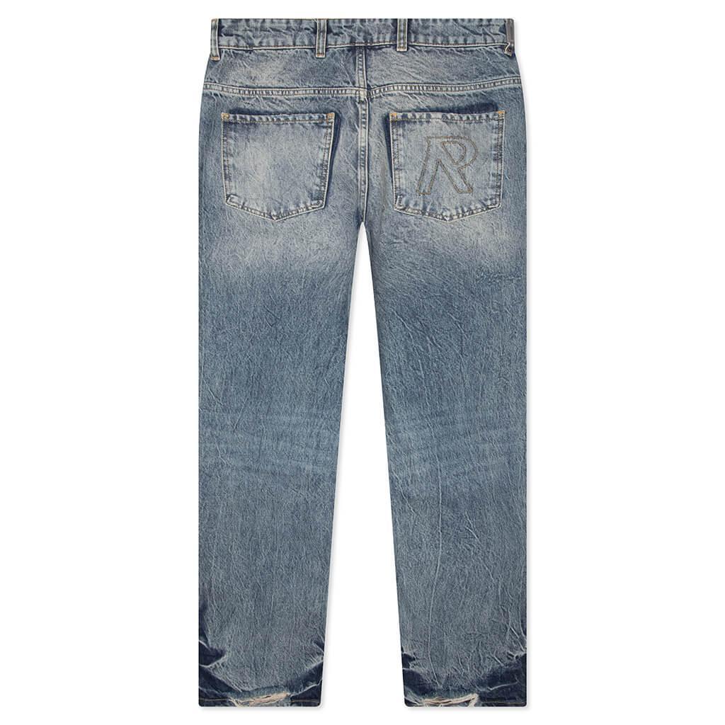 R3 Distressed Baggy Denim - Blue/Cream Male Product Image