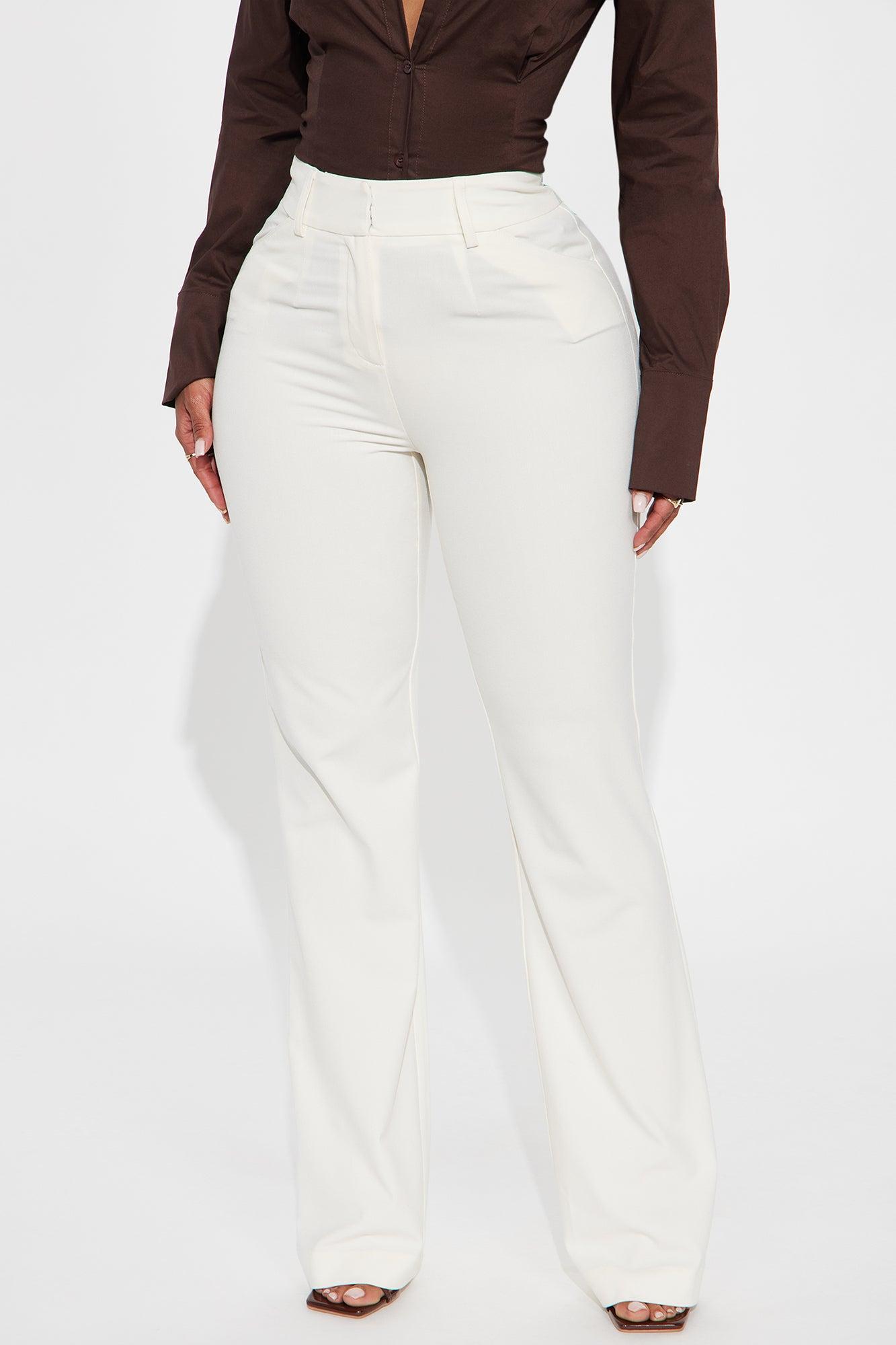 Tasha Dressy High Rise Pants - Ivory Product Image