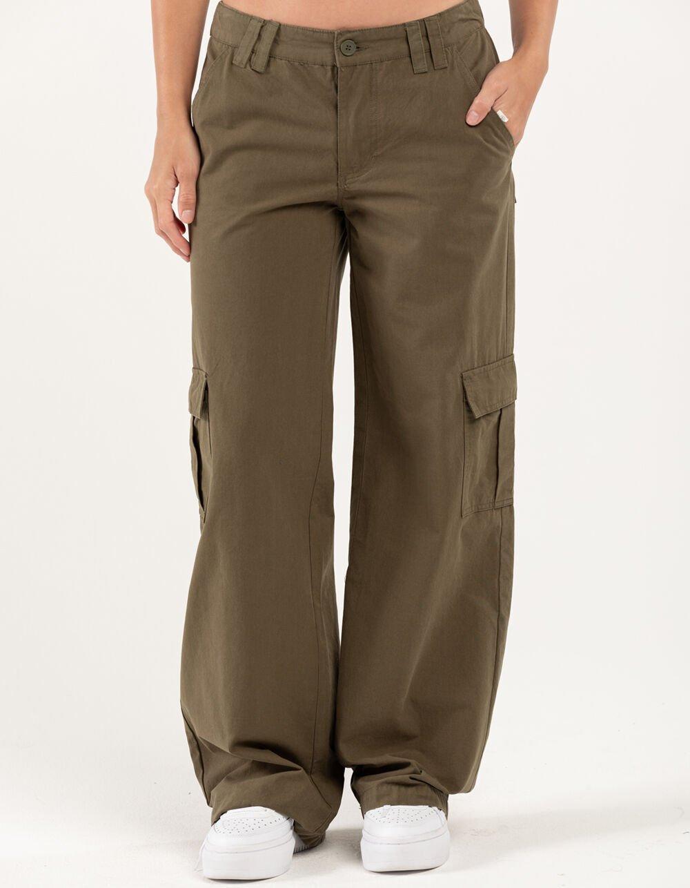 RSQ Womens Low Rise Cargo Pants - DK GREEN Product Image