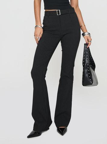 Pagano Pinstripe Flare Pants Black Product Image