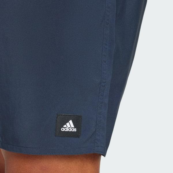 adidas Solid CLX Classic-Length Swim Shorts Blue Burst 2XL Mens Product Image