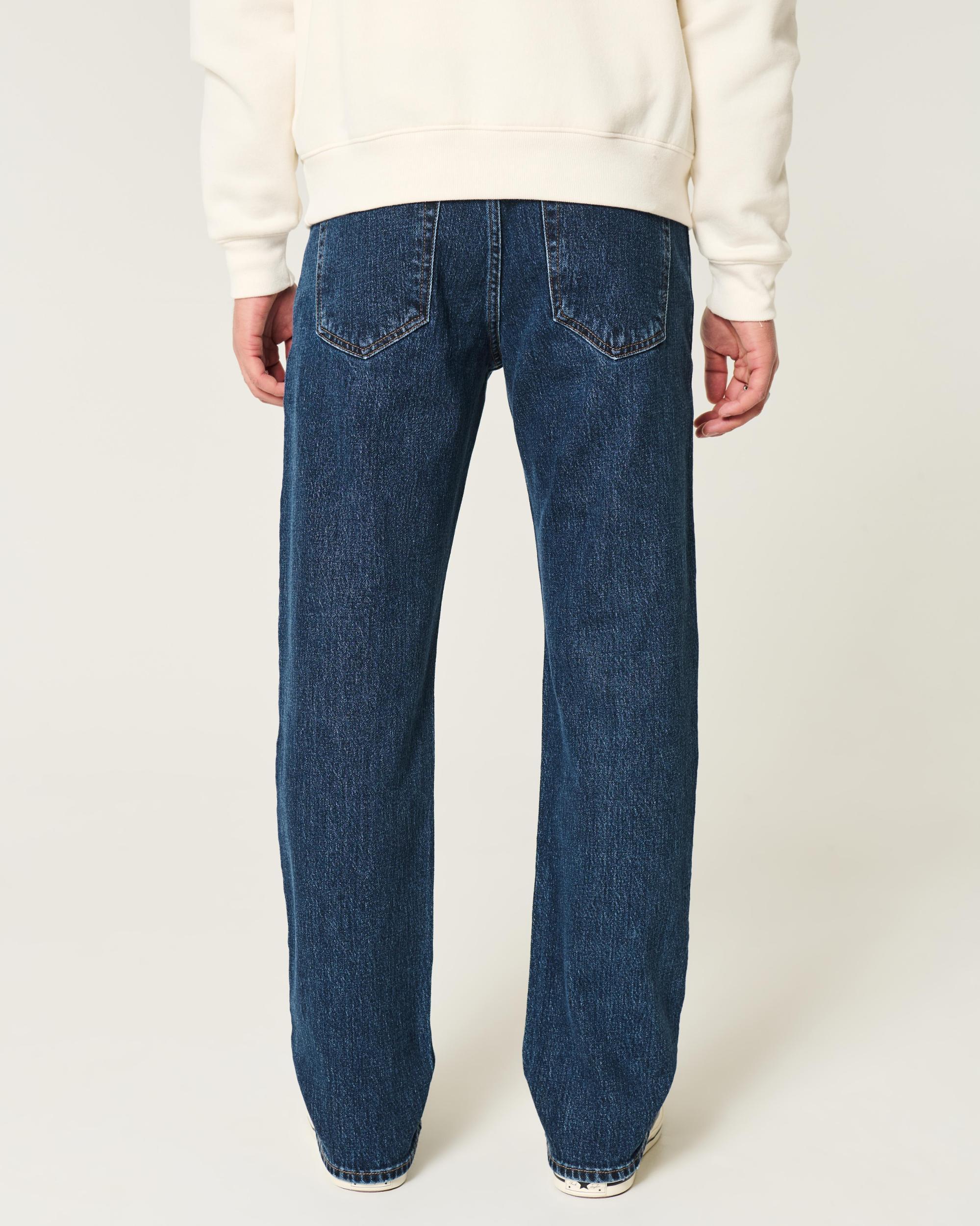 Distressed Medium Wash Straight Jeans Product Image
