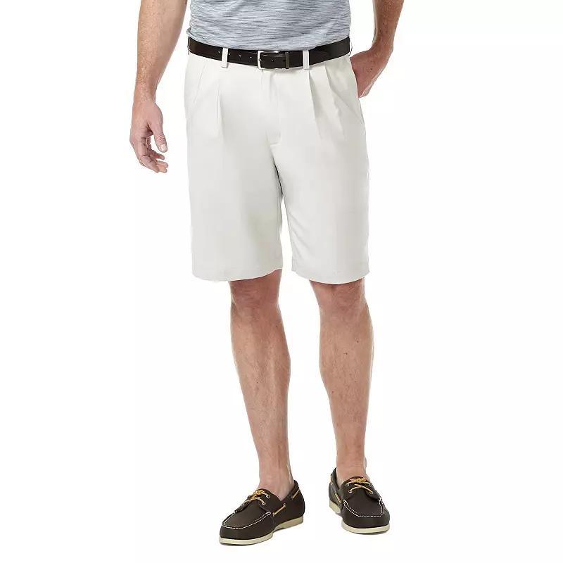 Mens Haggar Cool 18 PRO Straight-Fit Solid Pleated Shorts Product Image