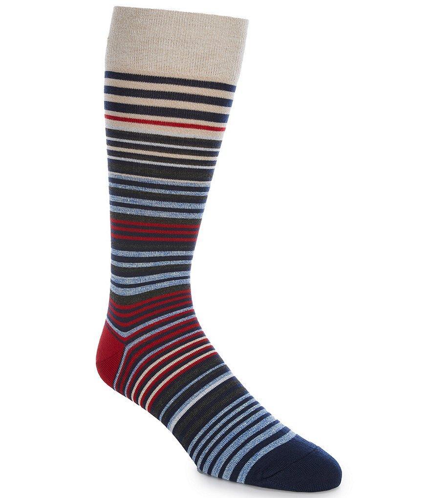 Johnston & Murphy Mens Multi Stripe Crew Sock Product Image