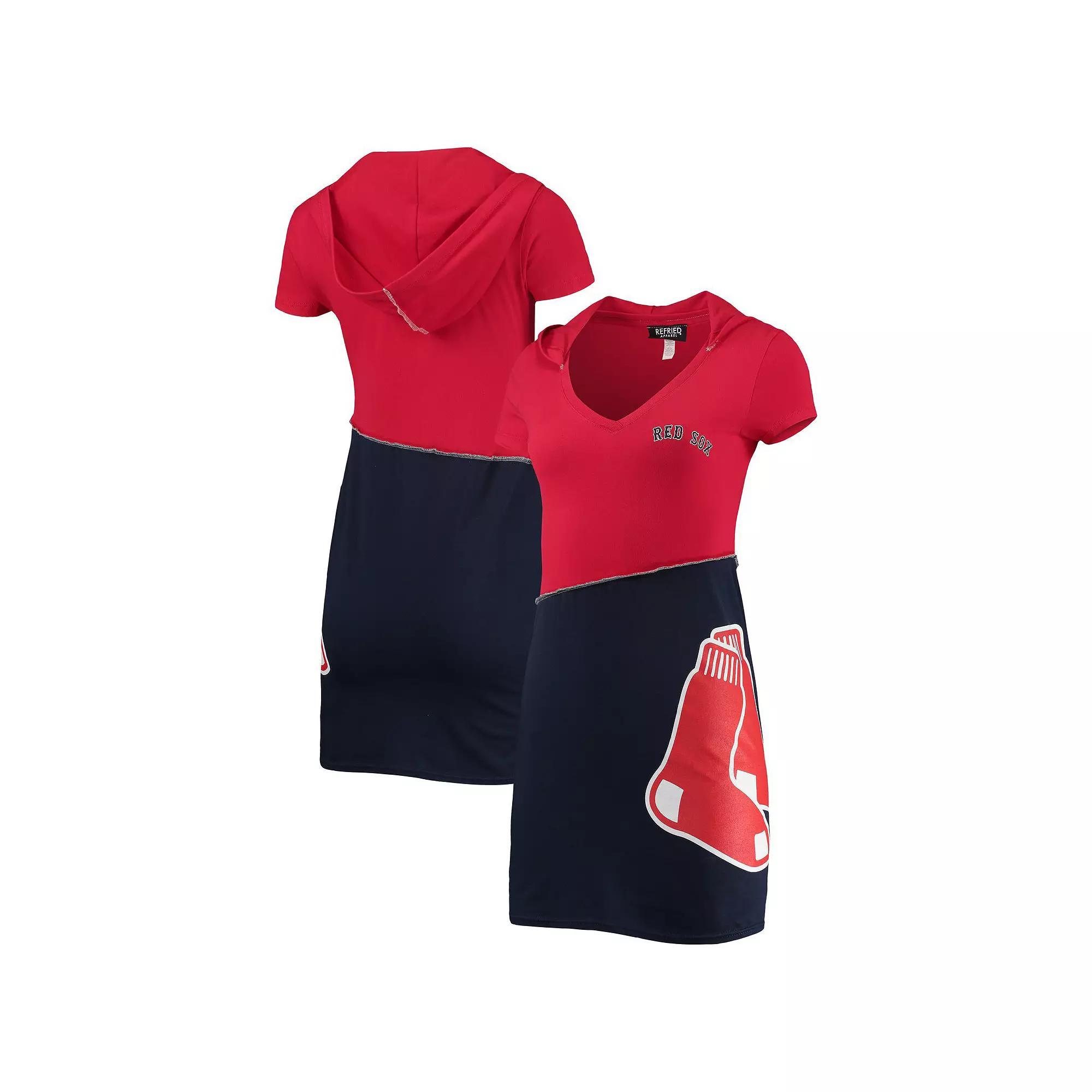 Women's Refried Apparel Red/Navy Boston Red Sox Hoodie Dress, Size: Large Product Image