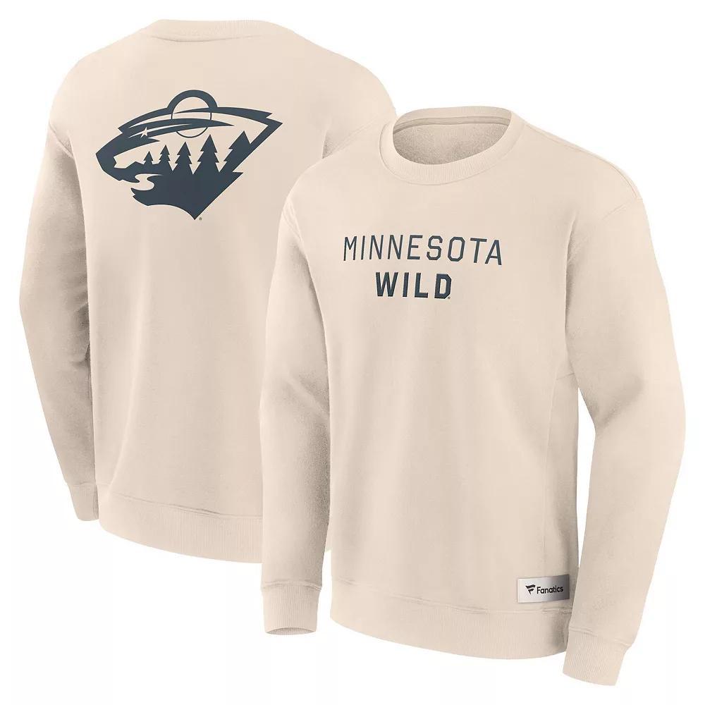Men's Fanatics Cream Minnesota Wild Elements Future Ground Lettering Pullover Sweatshirt, Size: 2XL, Beige Product Image