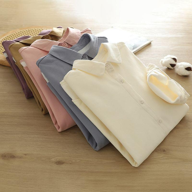 Long-Sleeve Plain Shirt Product Image