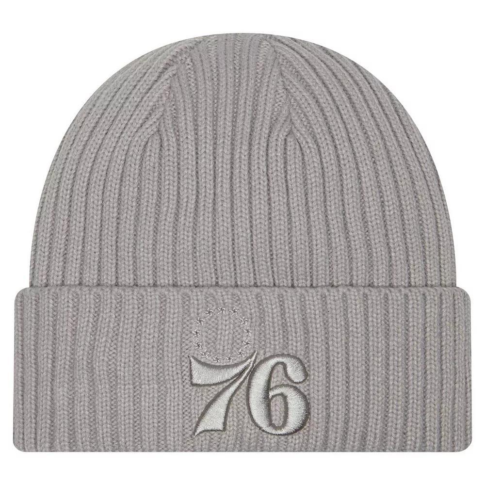 Mens New Era Gray Philadelphia 76ers Color Pack Cuffed Knit Hat Product Image