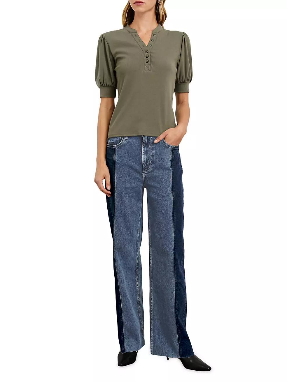 Getty Paneled Wide-Leg Jeans Product Image