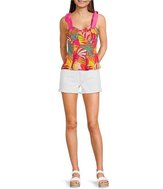 Evolutionary Tropical Printed Bow Strap Tank Top Product Image