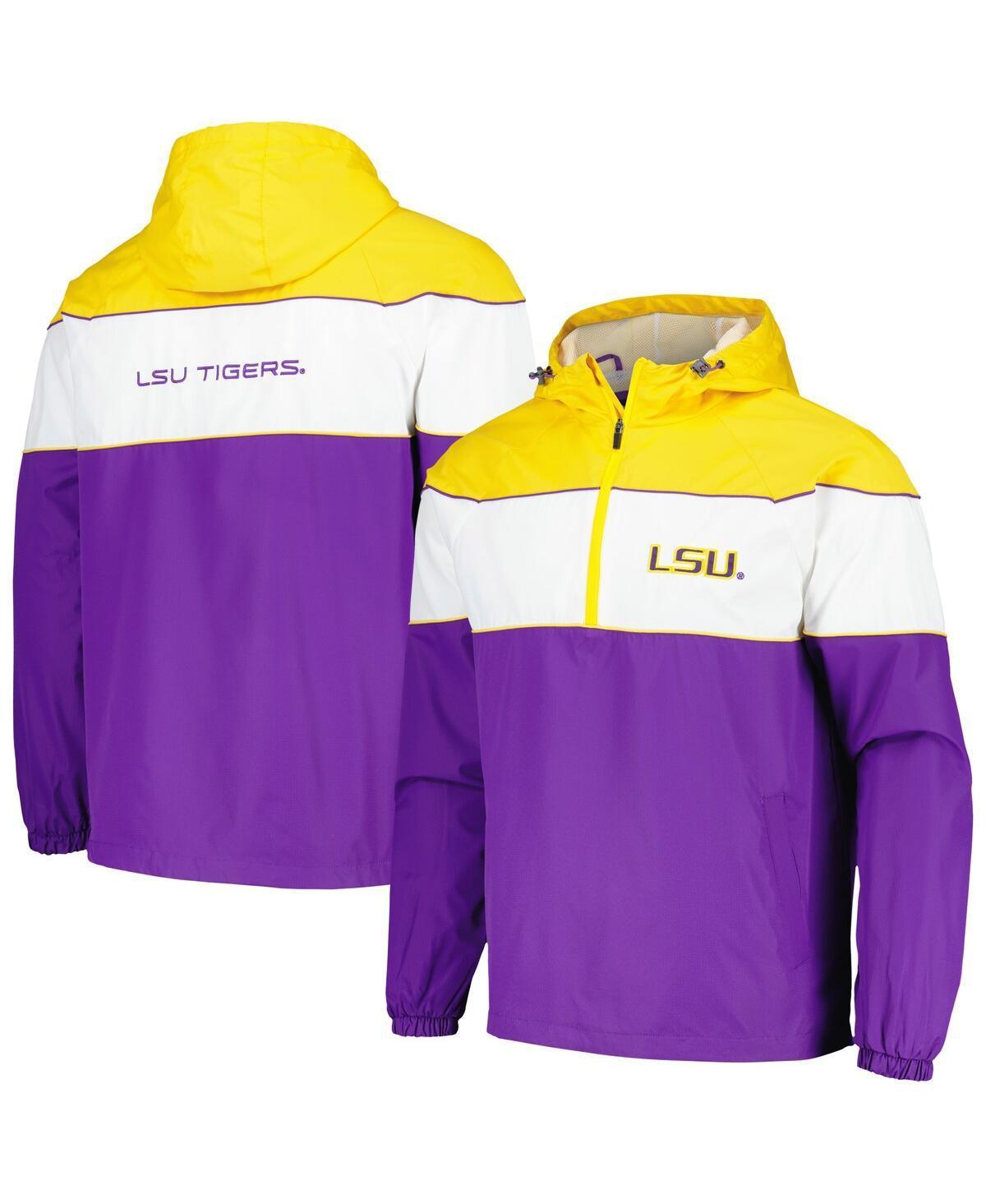 Men's G-III Sports by Carl Banks Purple LSU Tigers Center Line Half-Zip Raglan Hoodie Jacket, Size: 2XL Product Image