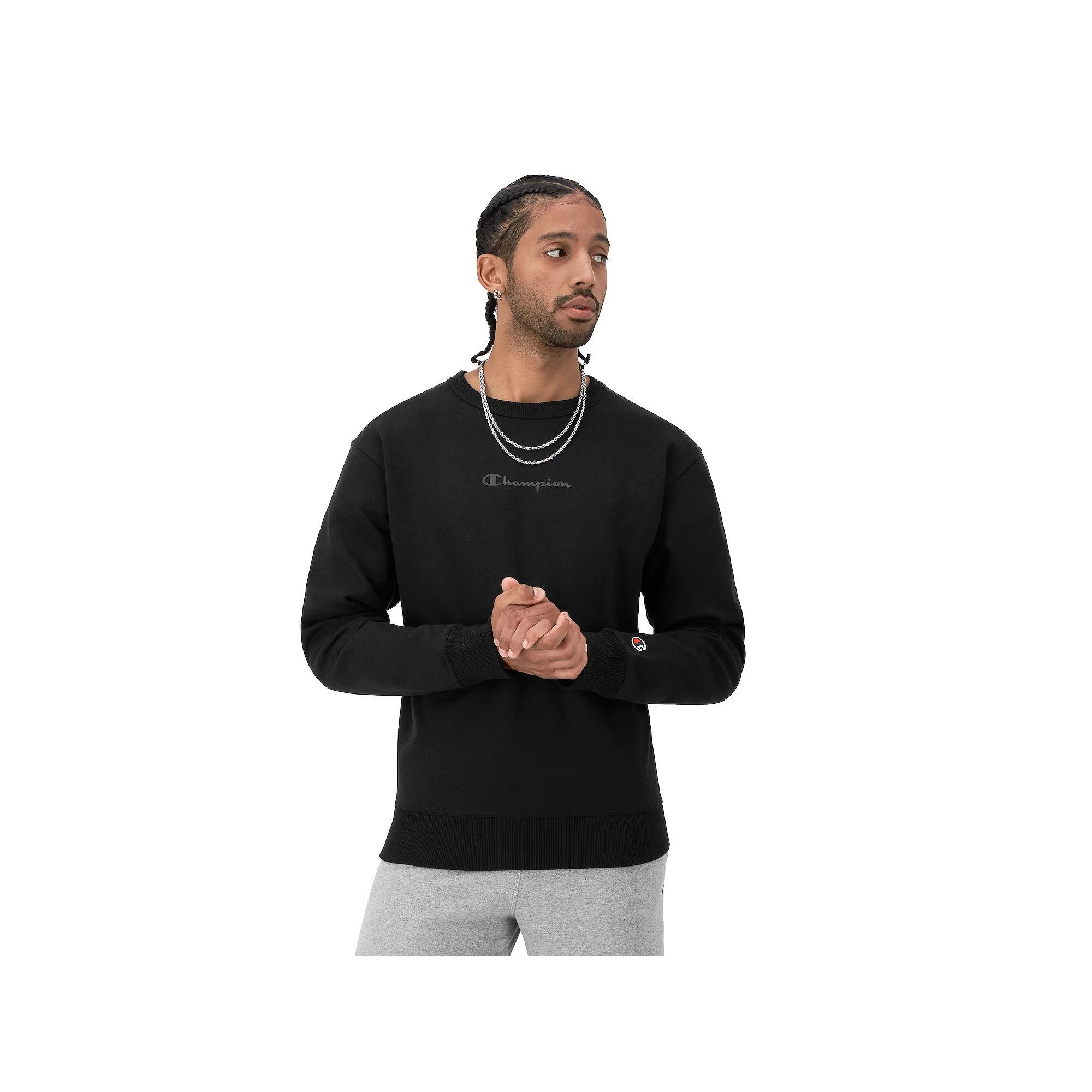 Men's Champion® Powerblend Graphic Sweatshirt, Size: Medium, Oxford Gray Product Image