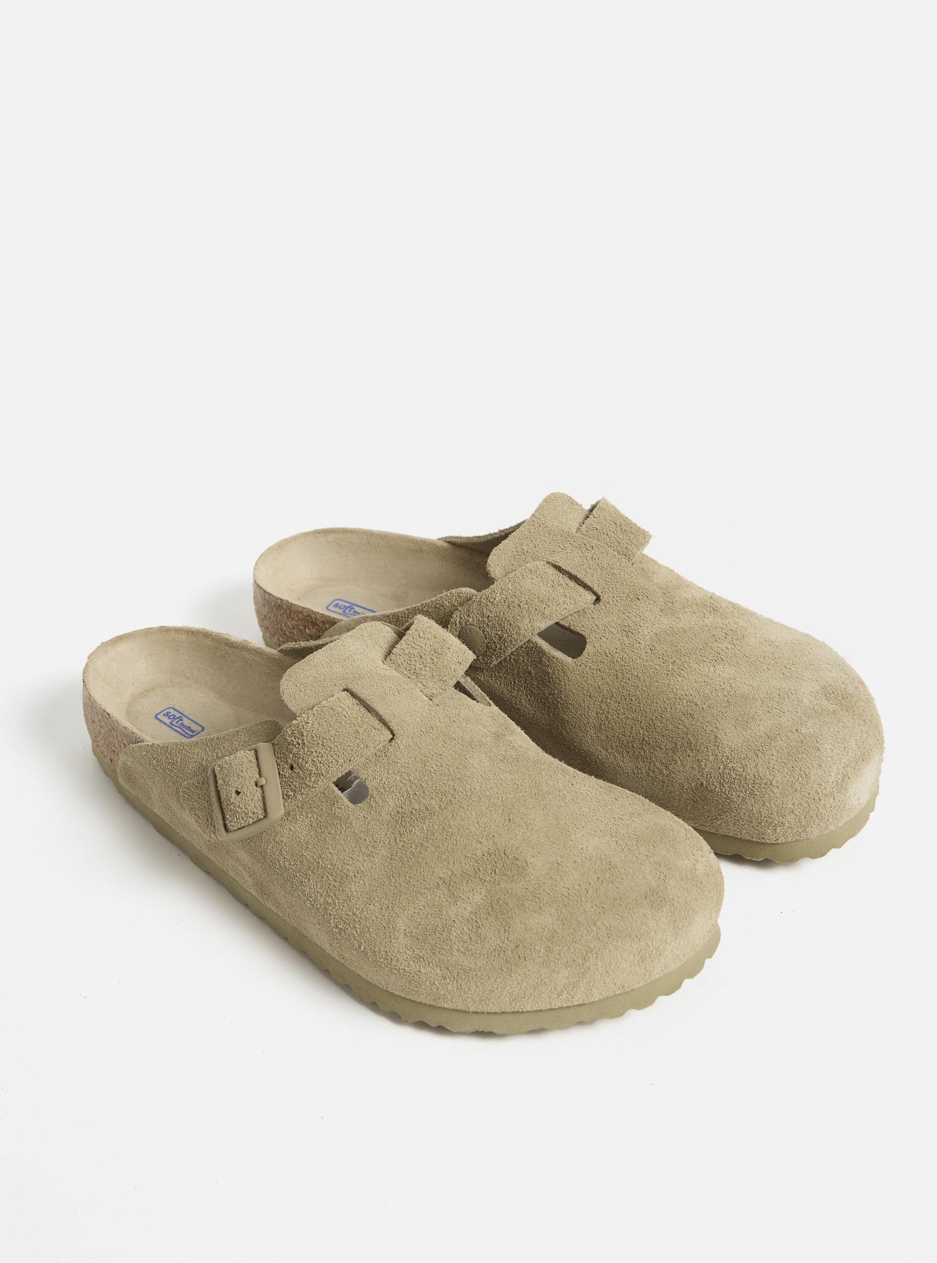 Birkenstock Boston Soft Footbed in Faded Khaki Suede Product Image